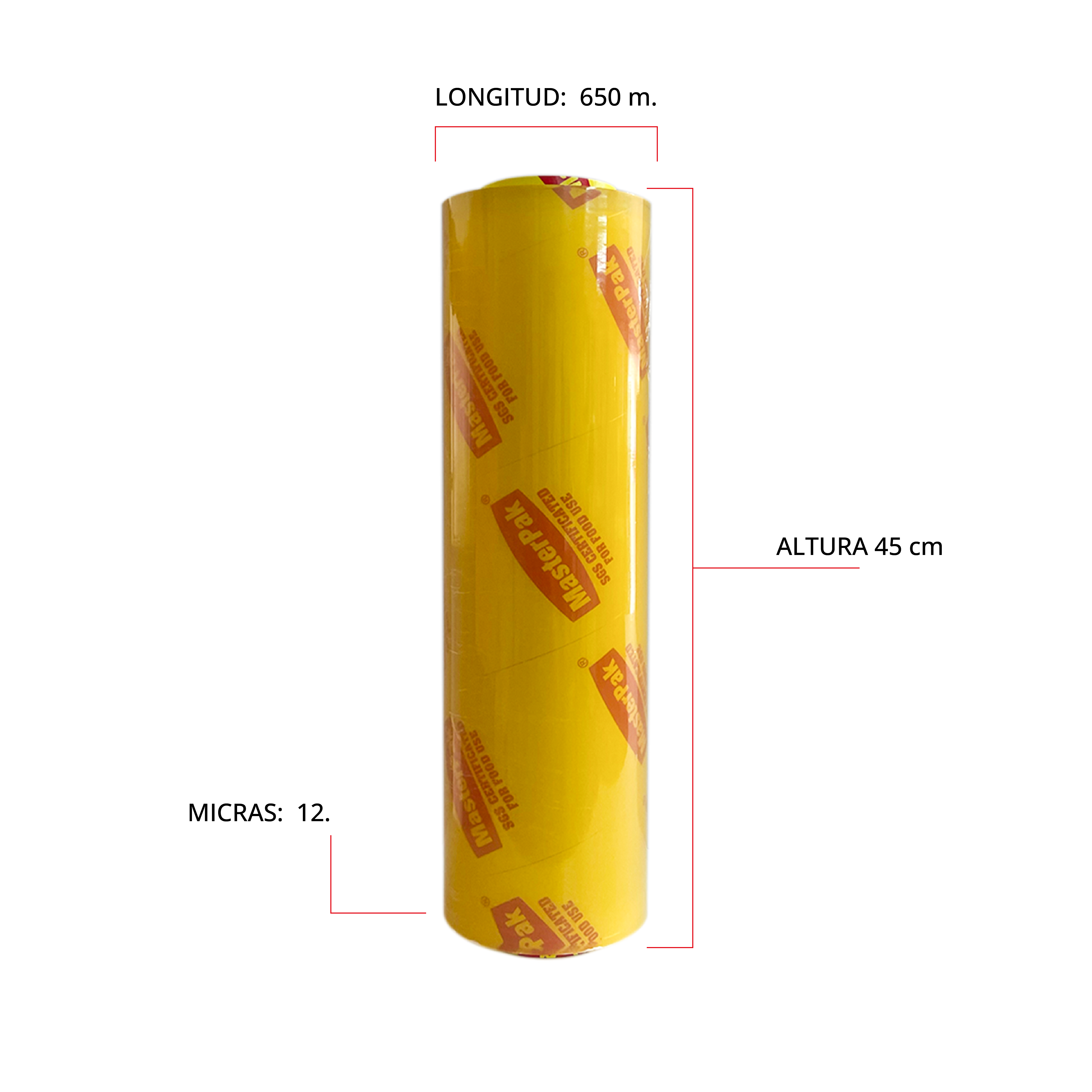Película Plástica Grado Alimenticio MasterPak (Rollo) Industrial 45 cm x 600 m - 3